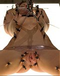 Cruel BDSM session with largen nipples stretched to the absolut limit and hard ass pluged