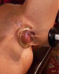 Busty Asian purchased as sex slave in fantasy bondage scene gets her pussy pumped