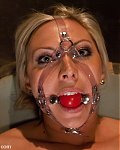 Sexy CEO bound and fucked in the ass by janitor. Cool transparent ballgag.